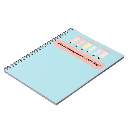 I Learn More Every Day!" Notebook Cover - Inspirin Notitieboek (Linkerzijde)