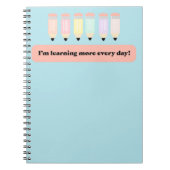 I Learn More Every Day!" Notebook Cover - Inspirin Notitieboek (Voorkant)