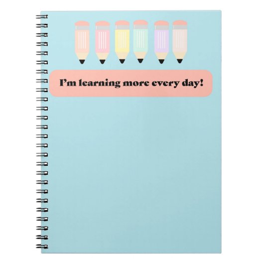 I Learn More Every Day!" Notebook Cover - Inspirin Notitieboek (Voorkant)