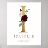 I Letter Monogram Naam Marsala Bloemenkwekerij Poster (Voorkant)