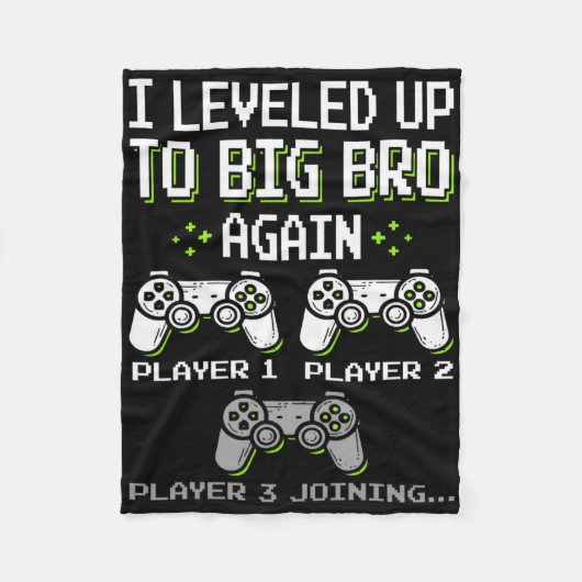 I Leveled Up To Big Bro Again Brother Gamer Funny  Fleece Deken (Voorkant)