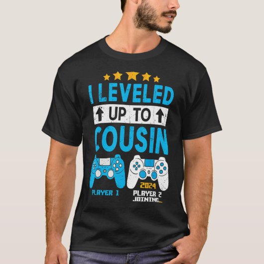 I Leveled Up To Cousin 2024 Gaming Soon To Be Cous T-shirt (Voorkant)