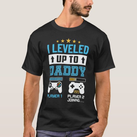 I Leveled Up To Daddy 2023 Soon To Be Dad 2023 T-shirt (Voorkant)
