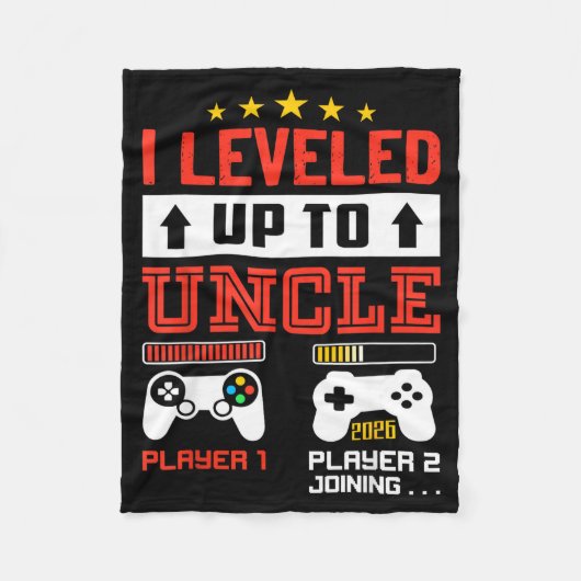 I Leveled Up To Uncle 2026 I'm Going To Be Uncle 2 Fleece Deken (Voorkant)