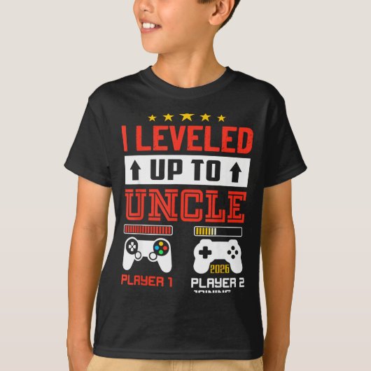 I Leveled Up To Uncle 2026 I'm Going To Be Uncle 2 T-shirt (Voorkant)