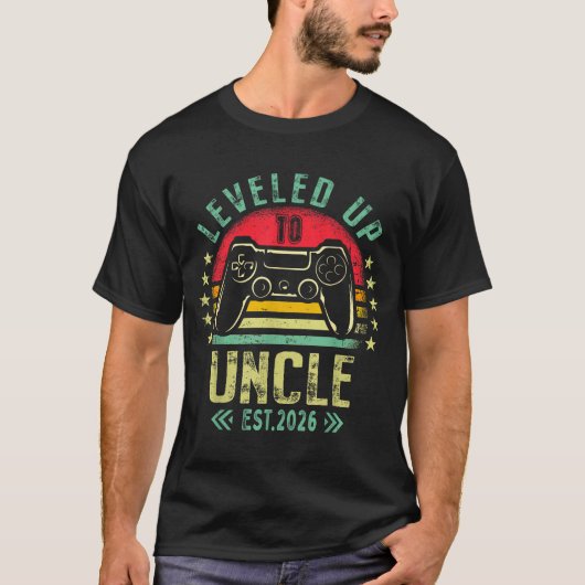 I Leveled Up To Uncle 2026 Promoted To Uncle Level T-shirt (Voorkant)