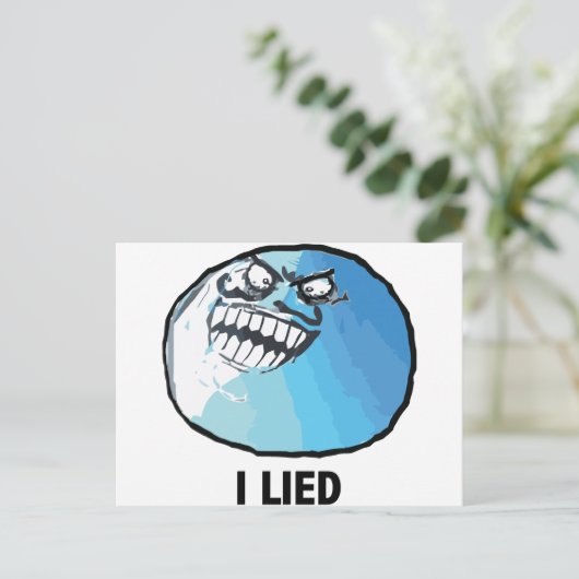 I Lied Rage Face Meme Briefkaart (Staand voorkant)