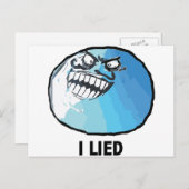 I Lied Rage Face Meme Briefkaart (Voorkant / Achterkant)