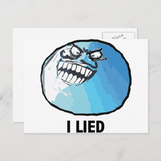 I Lied Rage Face Meme Briefkaart (Voorkant / Achterkant)