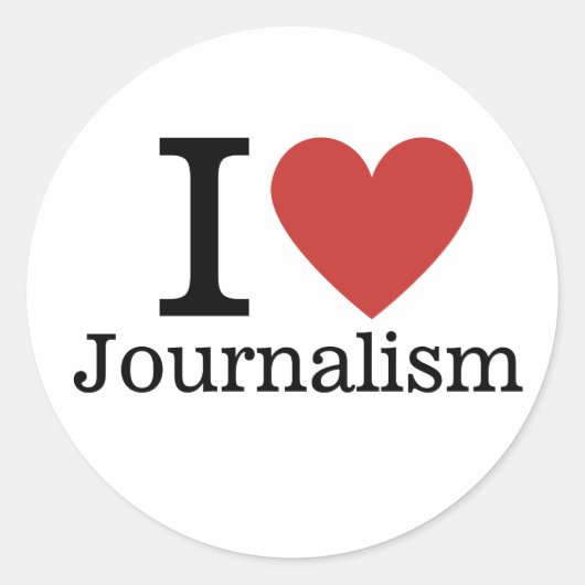 I ❤️ Liefde Journalistiek voor Student / Faculteit Ronde Sticker (Voorkant)