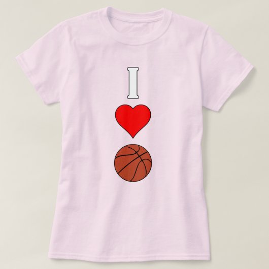 I-liefde voor vrouwen/hart Basketball-spelers T-shirt (Design voorkant)