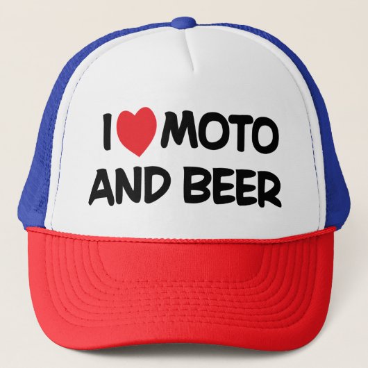 i LIEVE MOTO EN BEER Trucker Pet (Voorkant)