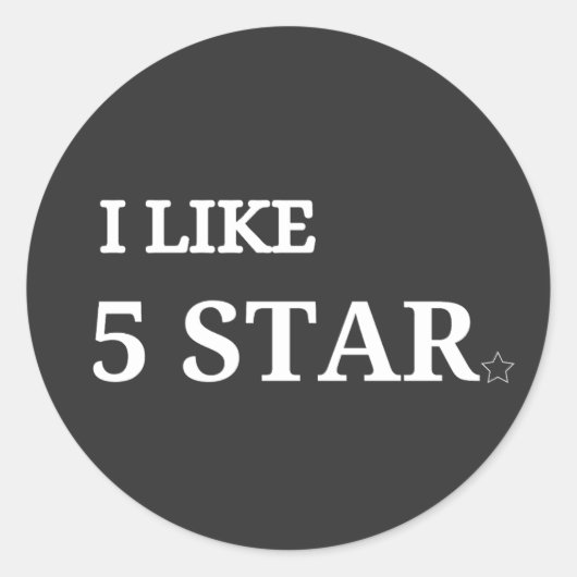 i like 5 star ronde sticker (Voorkant)