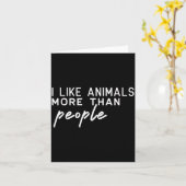 I Like Animals More Than People Funny Pet Lover Hu Kaart (Gele Bloem)