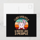 I like Axolotls Kawaii Animal Axolotl Lover Owner Uitnodiging Briefkaart (Voorkant / Achterkant)