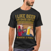 I Like Beer and Bass Guitar T-shirt (Voorkant)