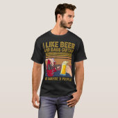 I Like Beer and Bass Guitar T-shirt (Voorkant volledig)