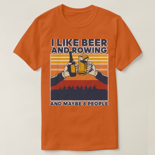I Like Beer Rowing Beer Drinking T-shirt (Design voorkant)