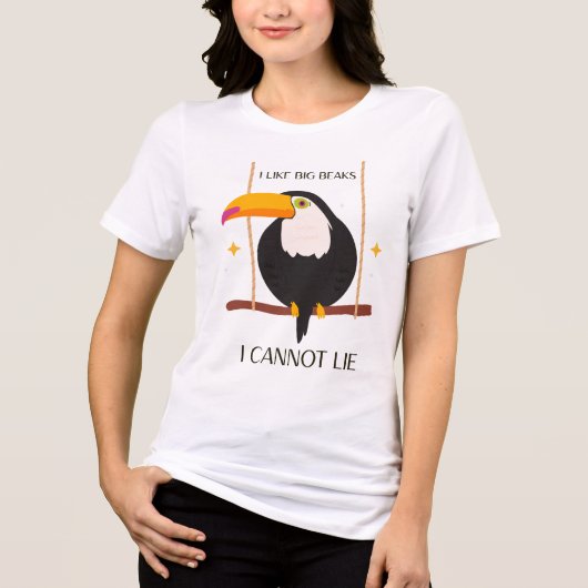 I like big beaks I cannot lie Toucan Tri-Blend Shirt (Voorkant)