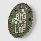I Like Big Boats & I Cannot Lie Boating Nautical Grote Klok (Hoek)