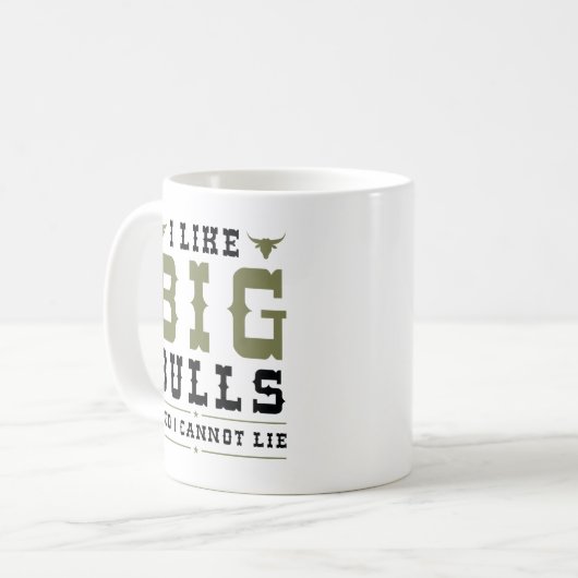 I Like Big Bulls And I Cannot Lie Koffiemok (Voorkant links)
