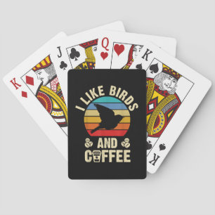 I like Birds & Coffee Funny vintage Birds theme lo Pokerkaarten
