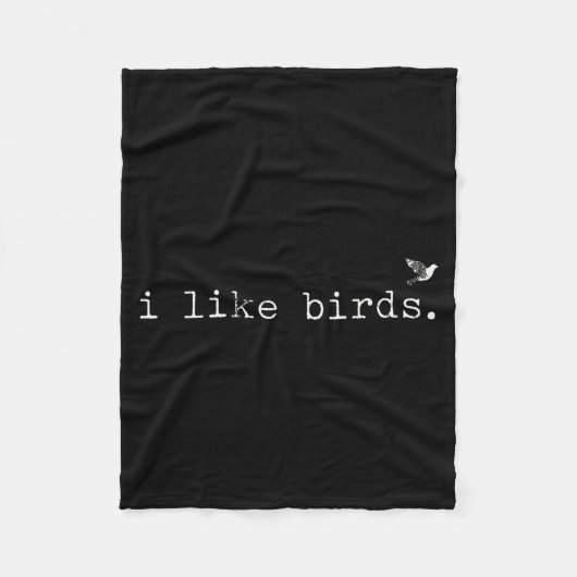 I Like Birds Funny Minimalist Birdwatching Introve Fleece Deken (Voorkant)