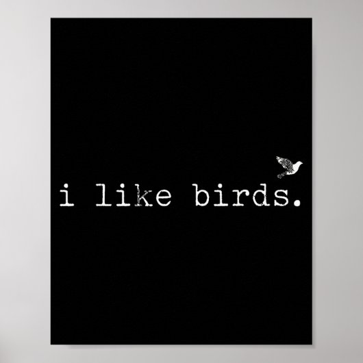 I Like Birds Funny Minimalist Birdwatching Introve Poster (Voorkant)