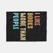 I Like Books More Than People Funny Book Lovers Bo Fleece Deken (Voorkant (Horizontaal))