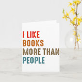 I Like Books More Than People Funny Book Lovers Bo Kaart (Gele Bloem)