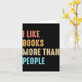 I Like Books More Than People Funny Book Lovers Bo Kaart (Gele Bloem)