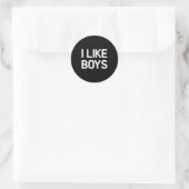 I Like Boys, Funny, Jokes, Sarcastic Ronde Sticker (Tas)