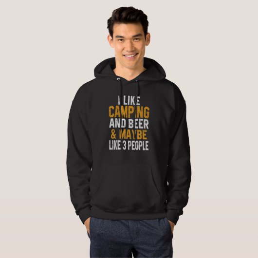 I Like Camping And Beer Trip RV Vacation Hiker Cam Hoodie (Voorkant volledig)
