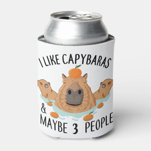 I like Capybaras and maybe 3 people Funny Baby Blikjeskoeler (Blikje Voorkant)