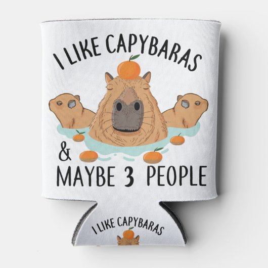 I like Capybaras and maybe 3 people Funny Baby Blikjeskoeler (Voorkant)