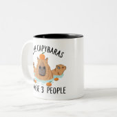 I like Capybaras and maybe 3 people Funny Baby Tweekleurige Koffiemok (Voorkant links)