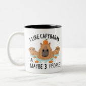 I like Capybaras and maybe 3 people Funny Baby Tweekleurige Koffiemok (Links)