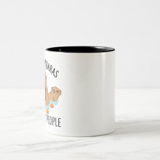 I like Capybaras and maybe 3 people Funny Baby Tweekleurige Koffiemok (Center)