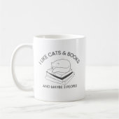 I like cats and books and maybe 3 people Mug Koffiemok (Links)