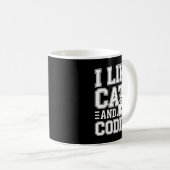 I Like Cats And Coding Programmer On Tech _-  Koffiemok (Voorkant rechts)