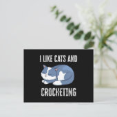 I like Cats and Crocheting Gift Briefkaart (Staand voorkant)