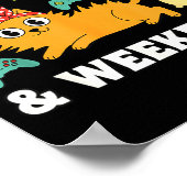 I Like Cats And Weekends Lover Funny Cozy Gamer Qu Poster (Hoek)