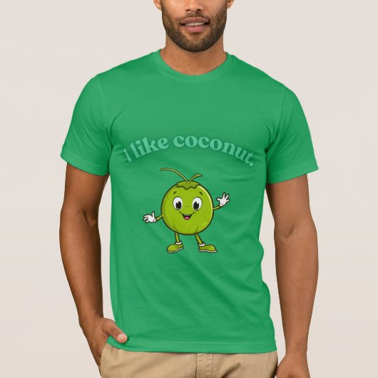  I Like Coconut - Cute Cartoon Coconut Funny T-Shi T-shirt (Voorkant)