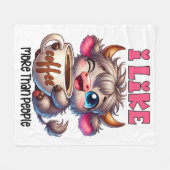 I Like Coffee More Than People  Fleece Deken (Voorkant (Horizontaal))