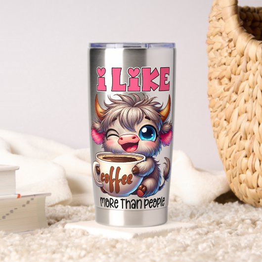 I Like Coffee More Than People  Geïsoleerde Drinkbeker (Woonkamer (Gedraaid)  )