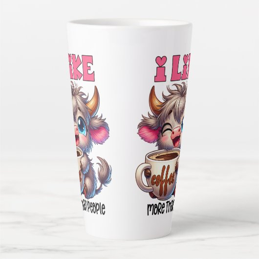 I Like Coffee More Than People  Latte Mok (Voorkant)