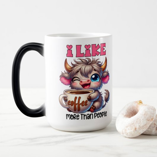 I Like Coffee More Than People  Magische Mok (Met donut)