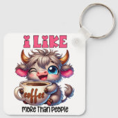 I Like Coffee More Than People Sleutelhanger (Achterkant)