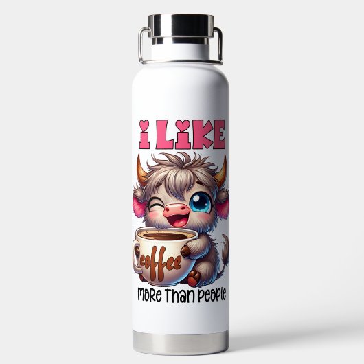 I Like Coffee More Than People  Waterfles (Achterkant)