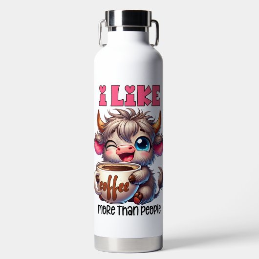 I Like Coffee More Than People  Waterfles (Voorkant)